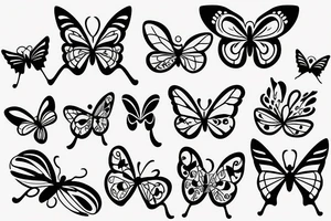 minimalistic butterfly tattoo idea