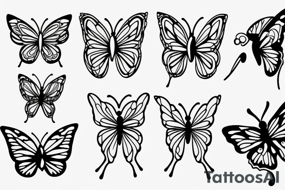 minimalistic butterfly tattoo idea