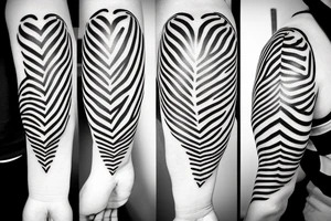 zebra striped heart tattoo idea