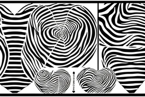 zebra striped heart tattoo idea