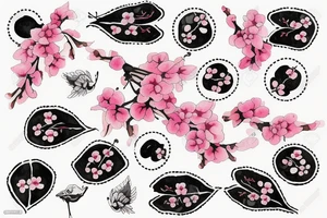 postage stamp with cherry blossoms on it tattoo idea