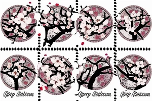 postage stamp with cherry blossoms on it tattoo idea