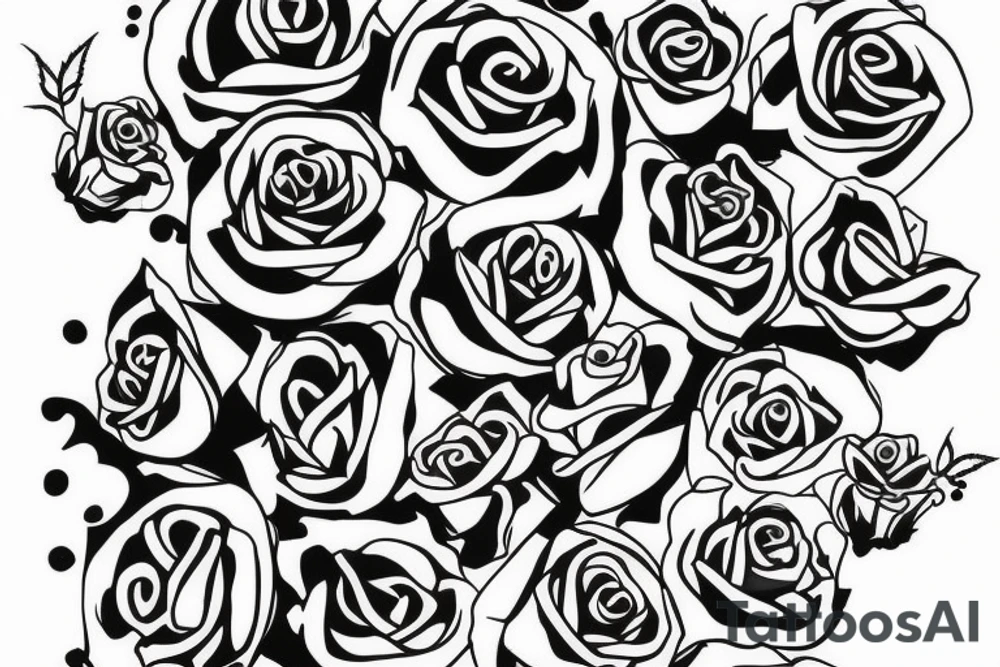 Turn a capital A into a rose with a heart tattoo idea