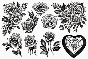 Capital A with a rose and heart tattoo idea