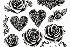 Capital A with a rose and heart tattoo idea