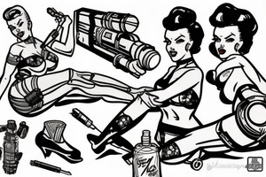 Fallout pinup girl straddling a nuke tattoo idea