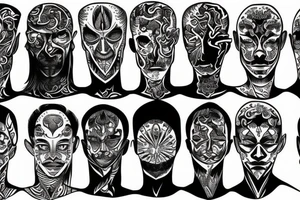 Black half sleave man tattoo idea