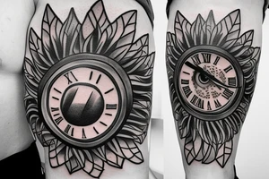 Clock eye and a heartbeat line tattoo idea