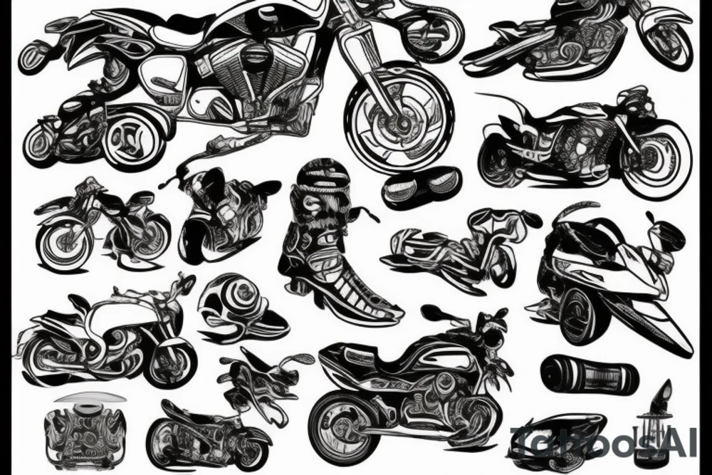 A motorbiker who loves to travel tattoo idea