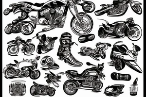 A motorbiker who loves to travel tattoo idea
