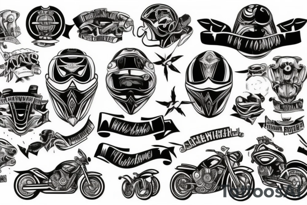 A motorbiker who loves to travel tattoo idea