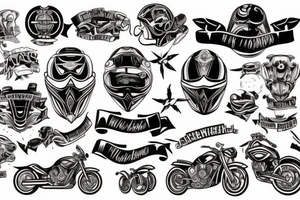 A motorbiker who loves to travel tattoo idea