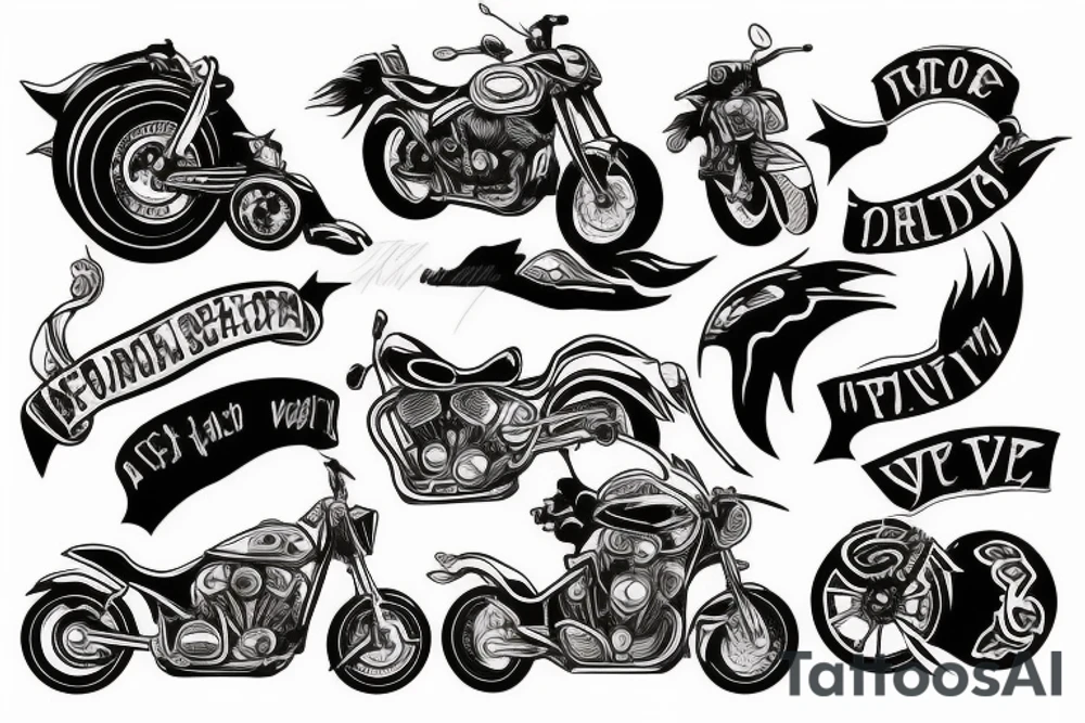 A motorbiker who loves to travel tattoo idea