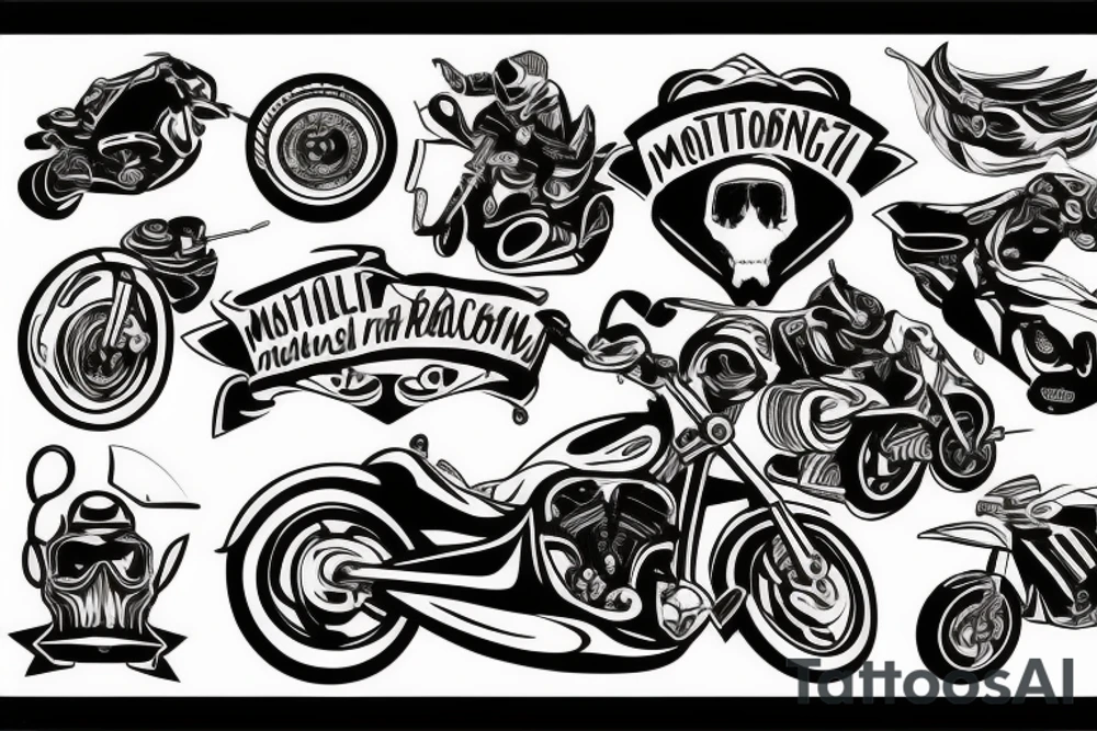 A motorbiker who loves to travel tattoo idea