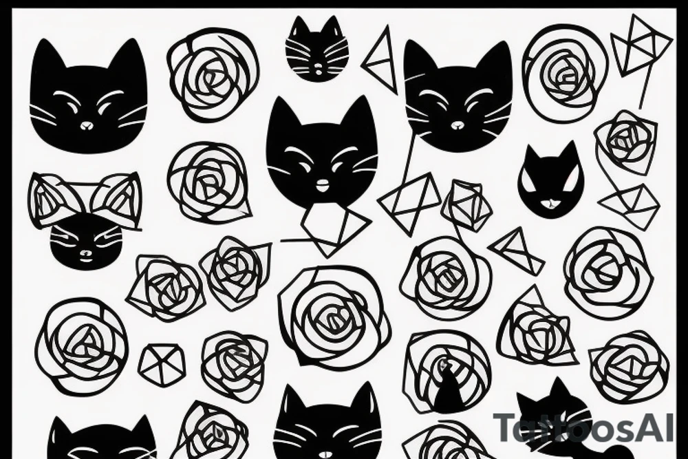 Black cat tattoo idea