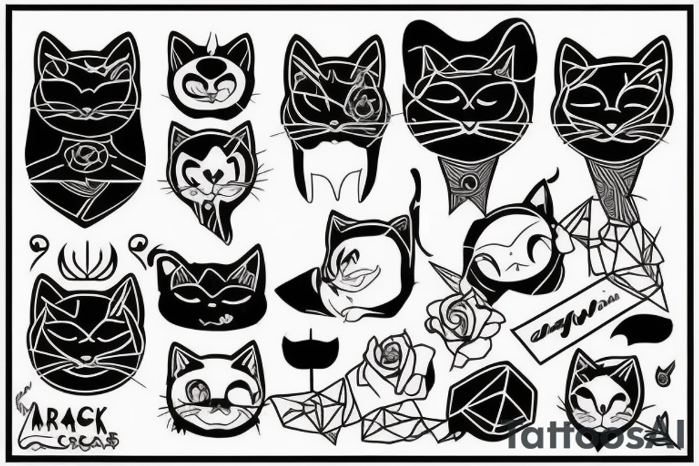 Black cat tattoo idea