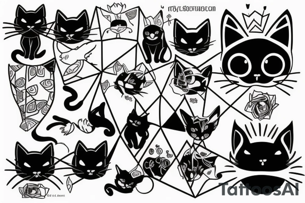 Black cat tattoo idea