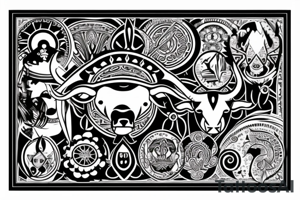 Bull head, cool frame tattoo idea