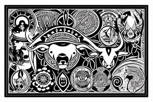 Bull head, cool frame tattoo idea