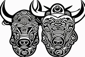 Bull head, cool frame tattoo idea