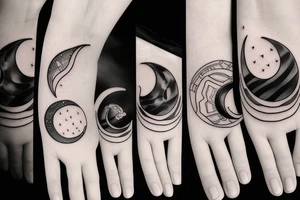 Black cat crescent moon tattoo idea