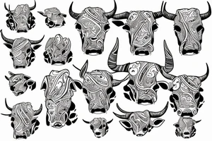 Bull head, frame tattoo idea