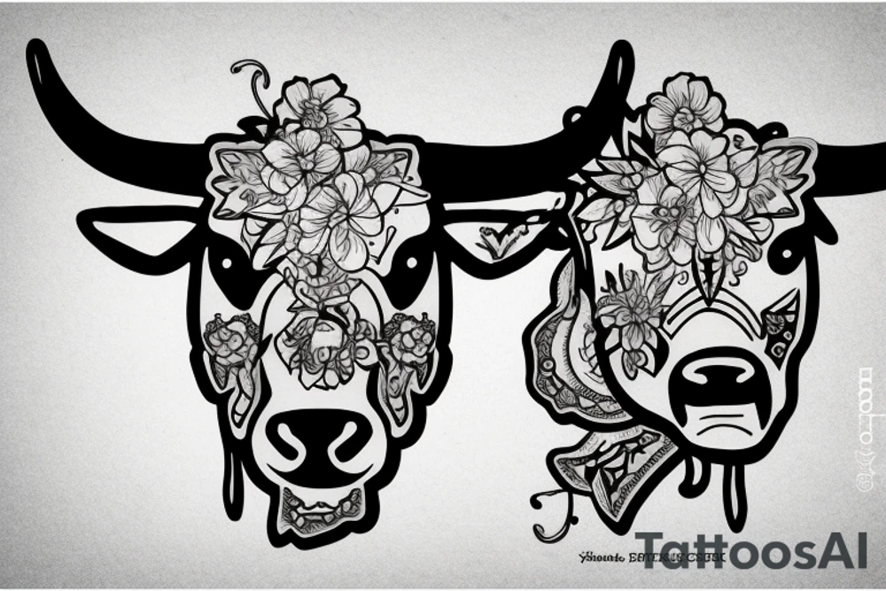 Bull head, frame tattoo idea