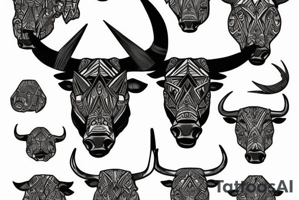 Bull head, frame tattoo idea