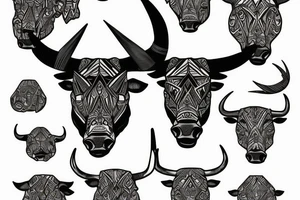 Bull head, frame tattoo idea