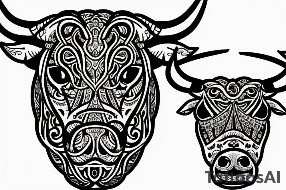 Bull head, frame tattoo idea