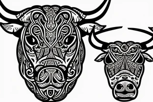 Bull head, frame tattoo idea