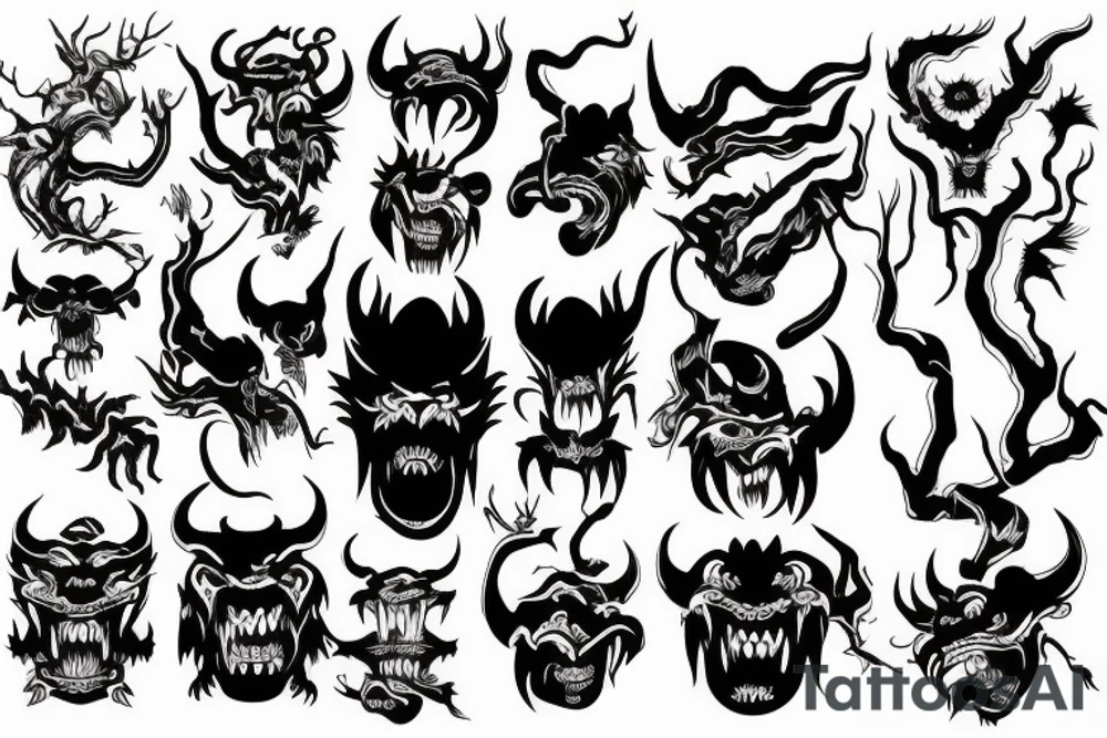 Chinese monster or devil tattoo idea