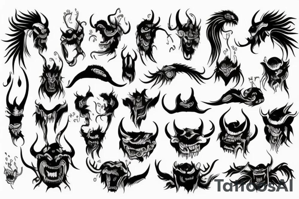 Chinese monster or devil tattoo idea