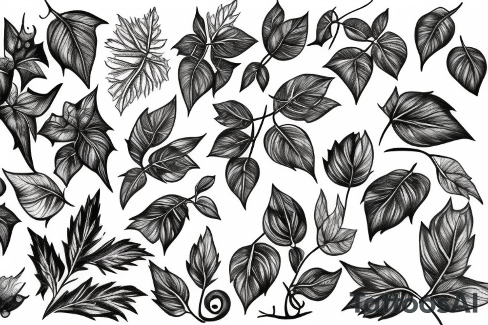 Ivy vine sleeve tattoo idea