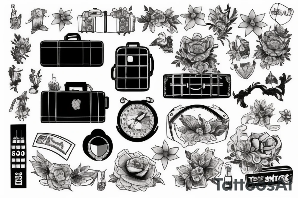 immigrant, suitcase tattoo idea