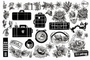 immigrant, suitcase tattoo idea