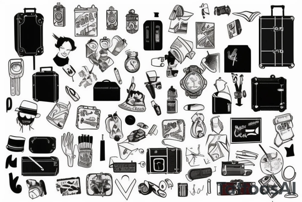 immigrant, suitcase tattoo idea
