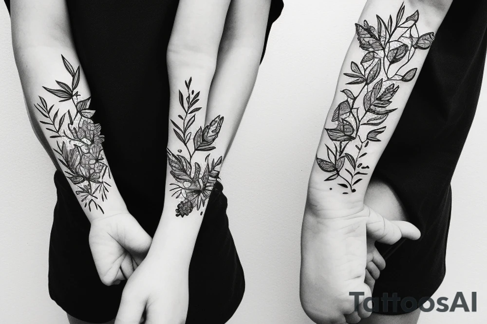 eywa, flowers, plants, trees, botanical, fine line tattoo idea