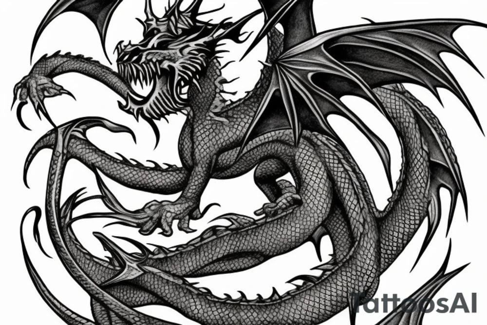 Dragon Wrapped around a Sword Breathing Fire, Eldritch, ARcane tattoo idea Dragon Wrapped around a Sword Breathing Fire, Eldritch, ARcane tattoo idea