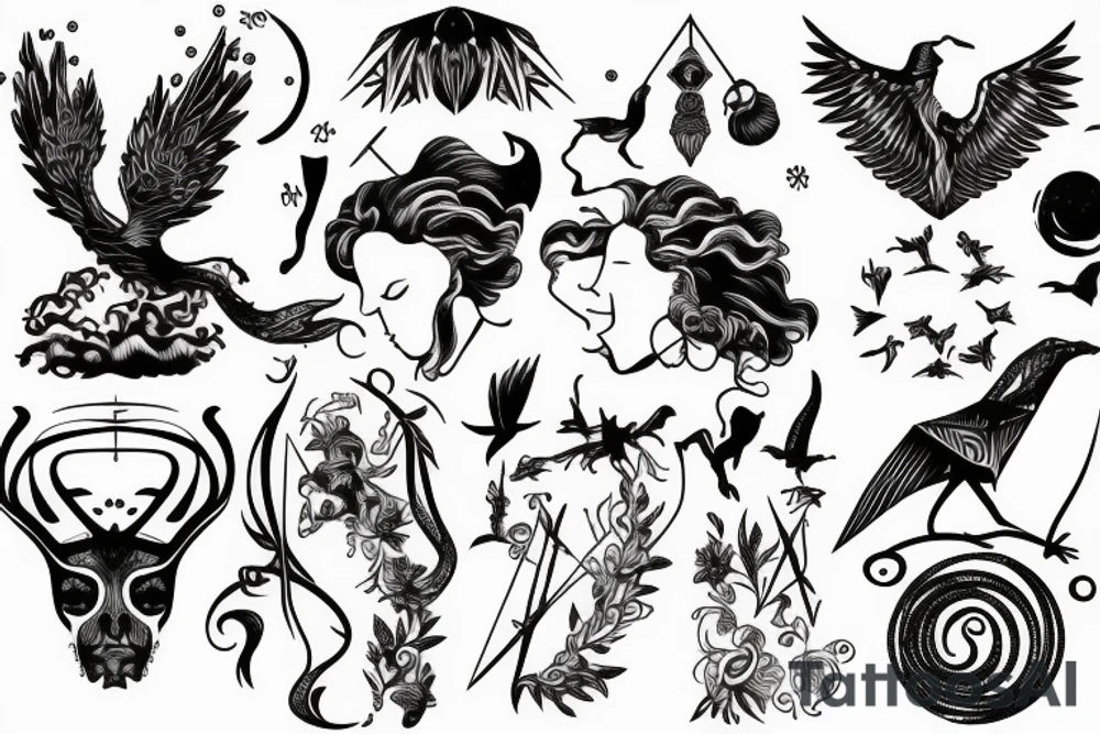 Greek gods/goddesses, nature, animals, witchy, fantasy tattoo idea
