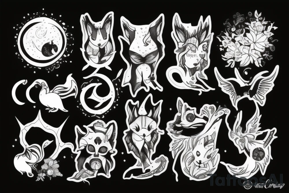 Nature, animals, witchy, fantasy tattoo idea