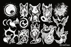 Nature, animals, witchy, fantasy tattoo idea