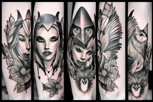 Nature, animals, witchy, fantasy tattoo idea