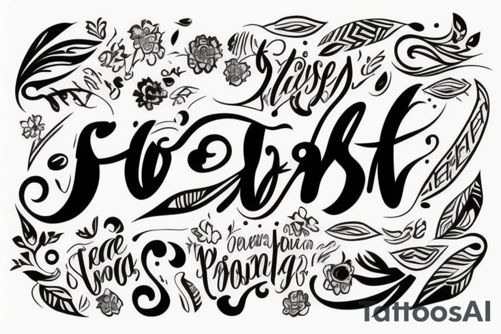 Use the font like in Friends series theme for some names: Wojciech, Tosia and Jozia tattoo idea
