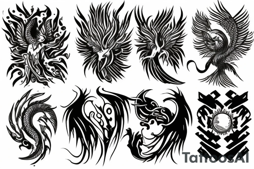 Son of the Phoenix and Capricorn tattoo idea