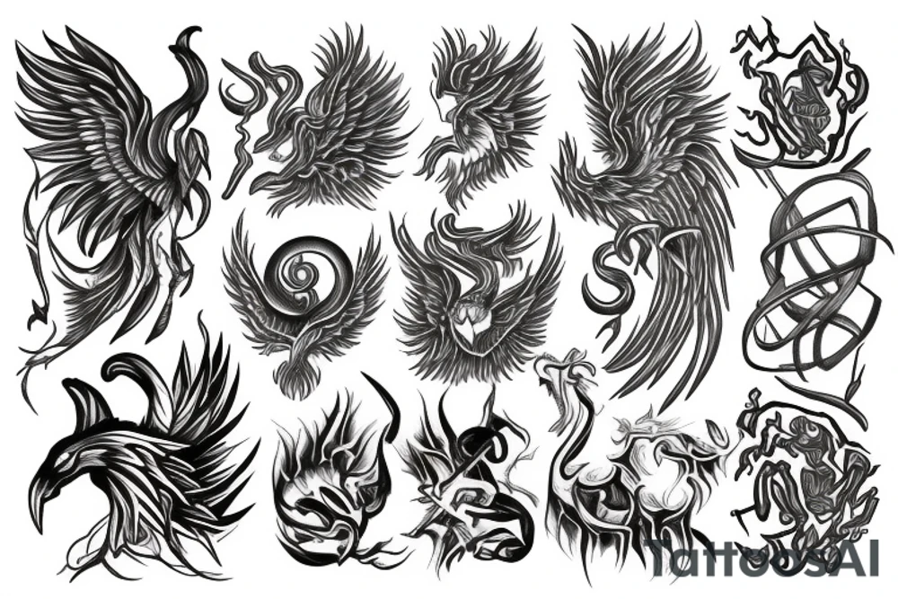 Son of the Phoenix and Capricorn tattoo idea