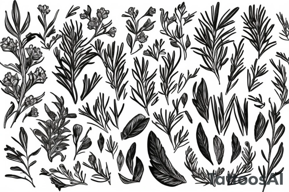 Rosemary herb tattoo idea