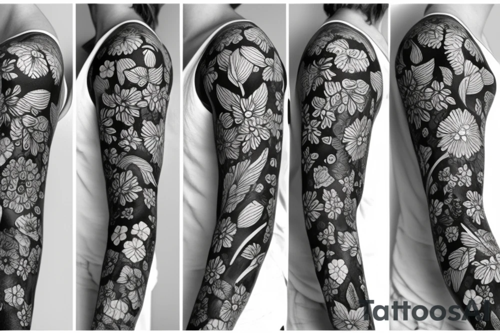 Floral sleeve tattoo idea
