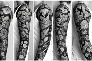 Floral sleeve tattoo idea