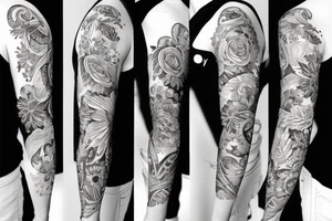 Floral sleeve tattoo idea